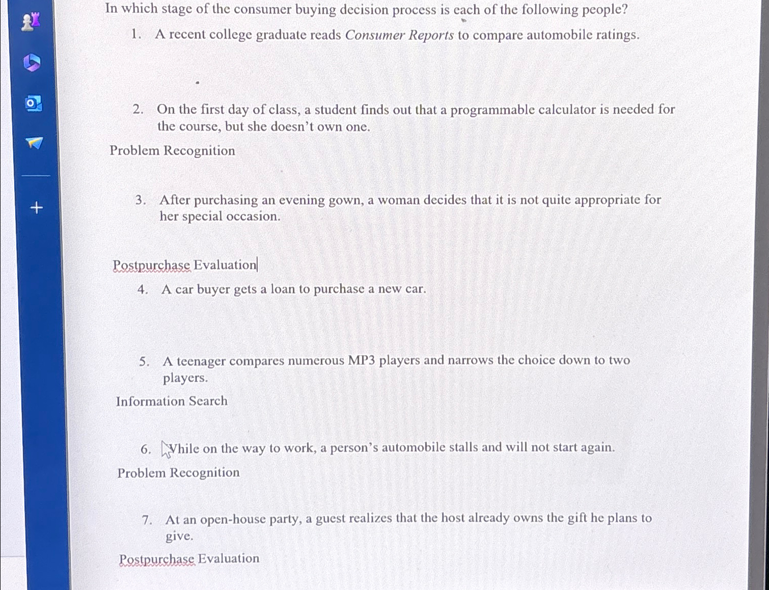Solved In which stage of the consumer buying decision | Chegg.com