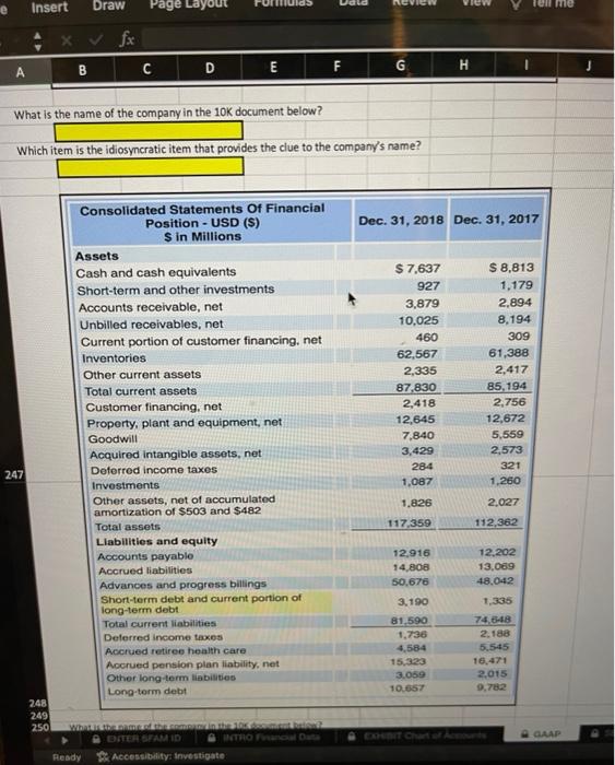 Solved What is the name of the company in the 10K document | Chegg.com
