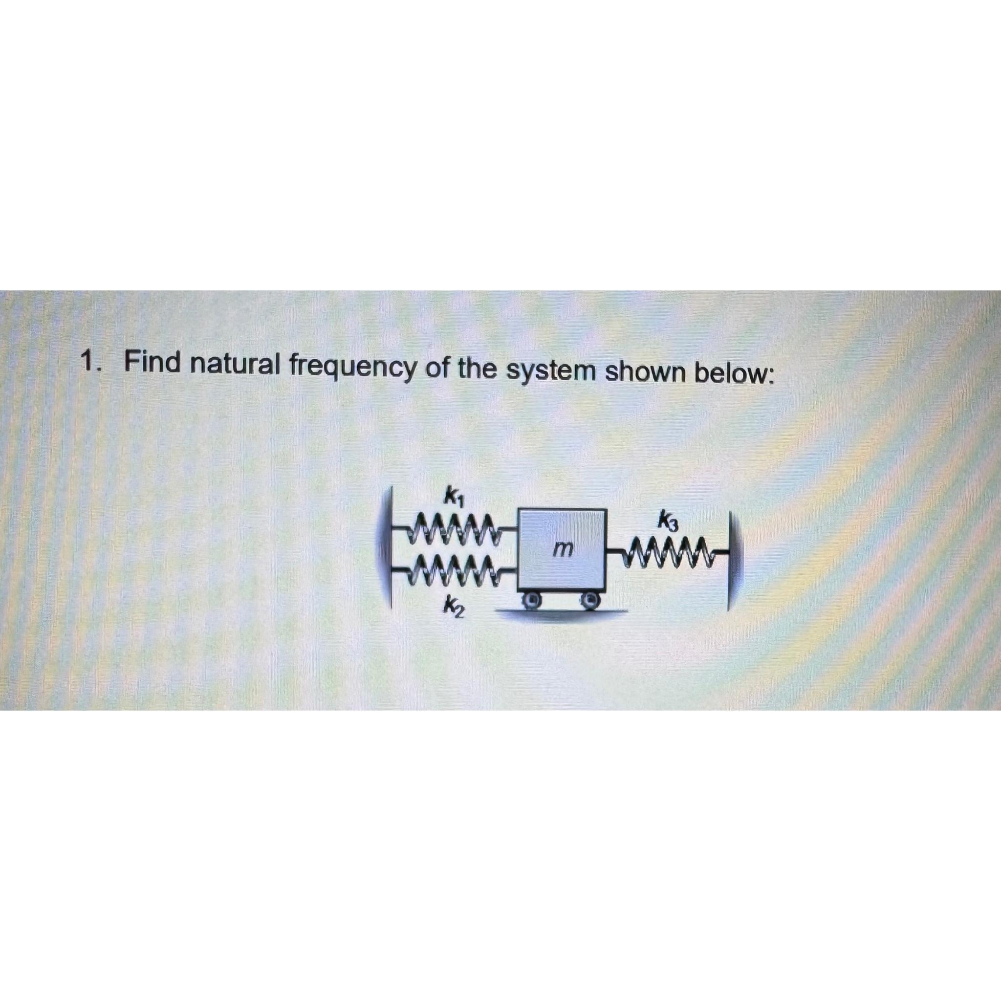Solved Find natural frequency of the system shown below: | Chegg.com