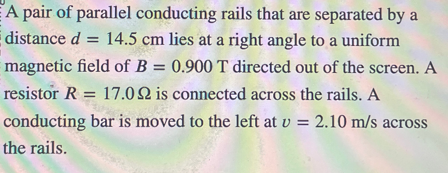 Solved A pair of parallel conducting rails that are | Chegg.com