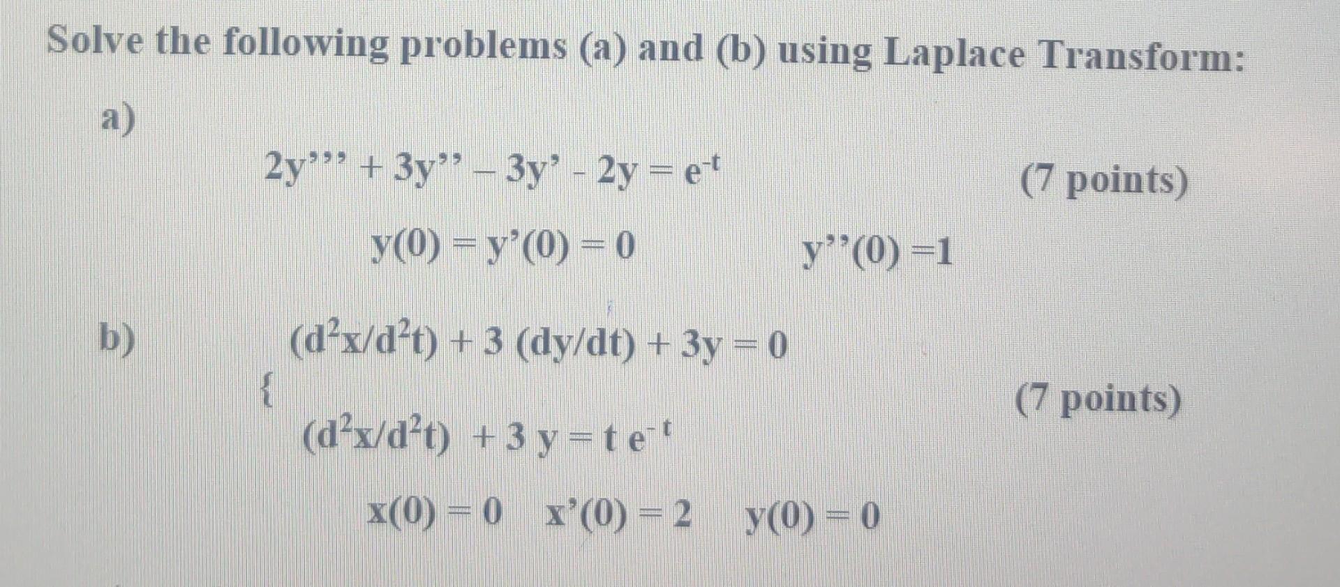 Solved Solve The Following Problems (a) And (b) Using | Chegg.com