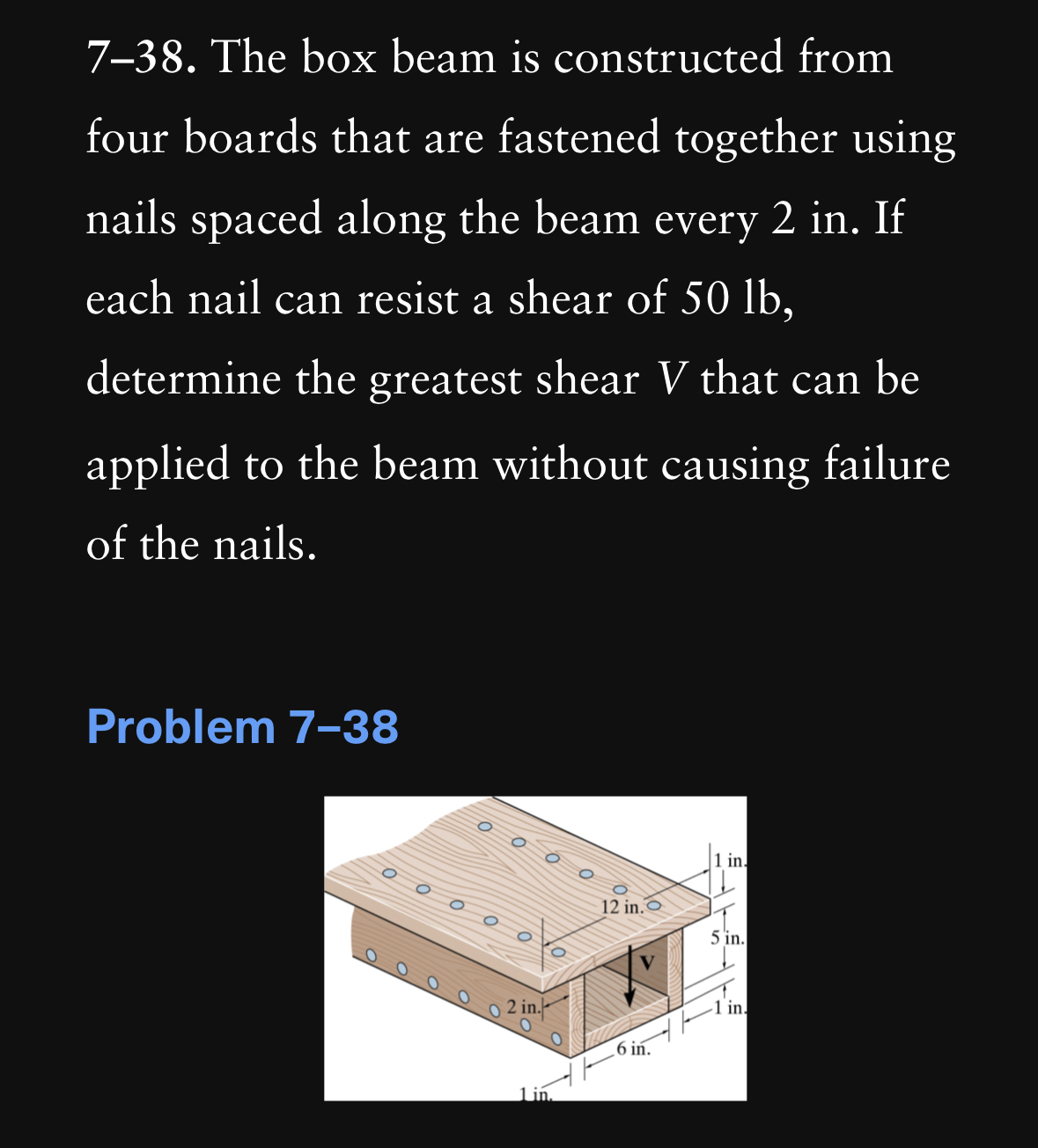 7-38. ﻿The box beam is constructed from four boards | Chegg.com