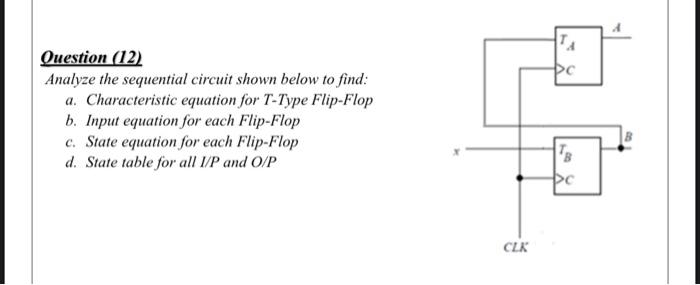 Solved Ouestion (12) Analyze the sequential circuit shown | Chegg.com