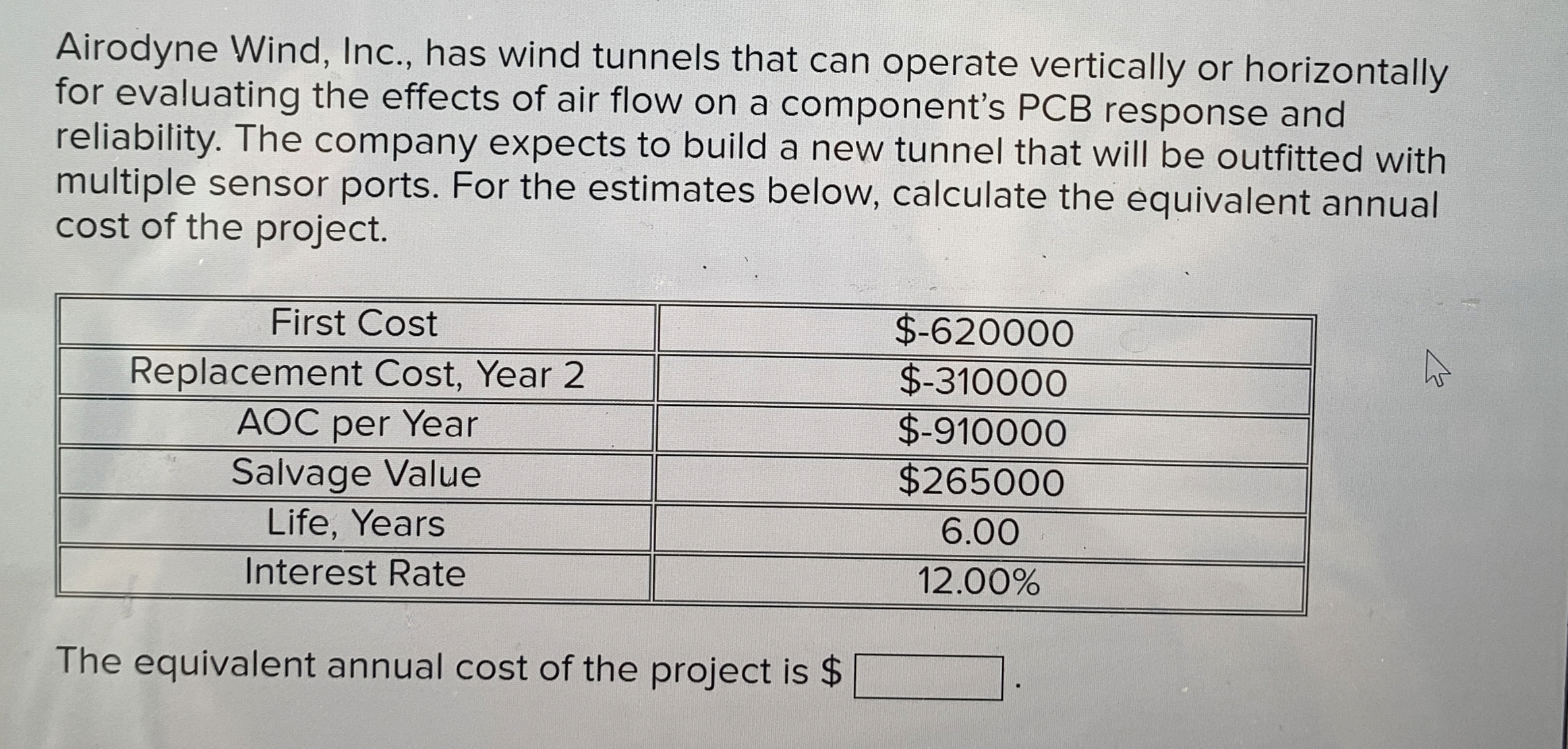 Solved Airodyne Wind, Inc., has wind tunnels that can