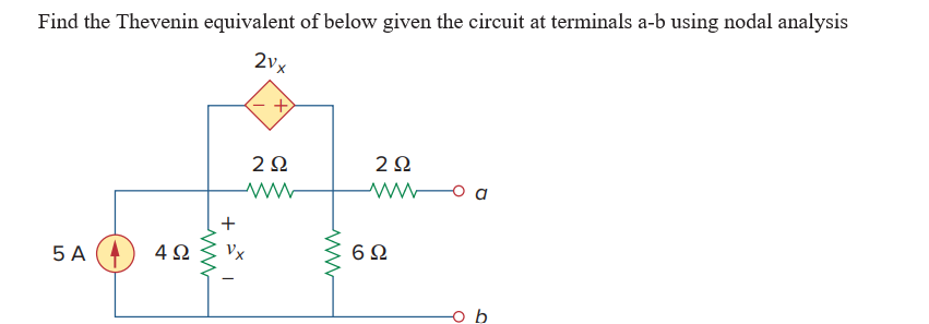 Solved Find the Thevenin equivalent of below given the | Chegg.com