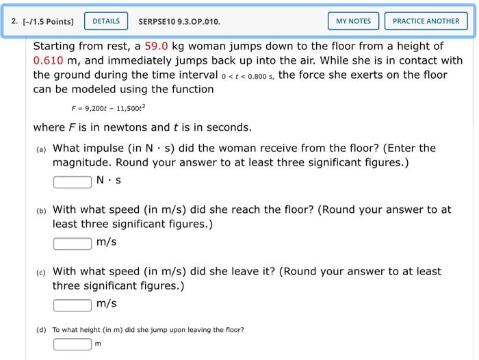 Solved 2. (-/1.5 Points) DETAILS SERPSE10 9.3.OP.010. MY | Chegg.com