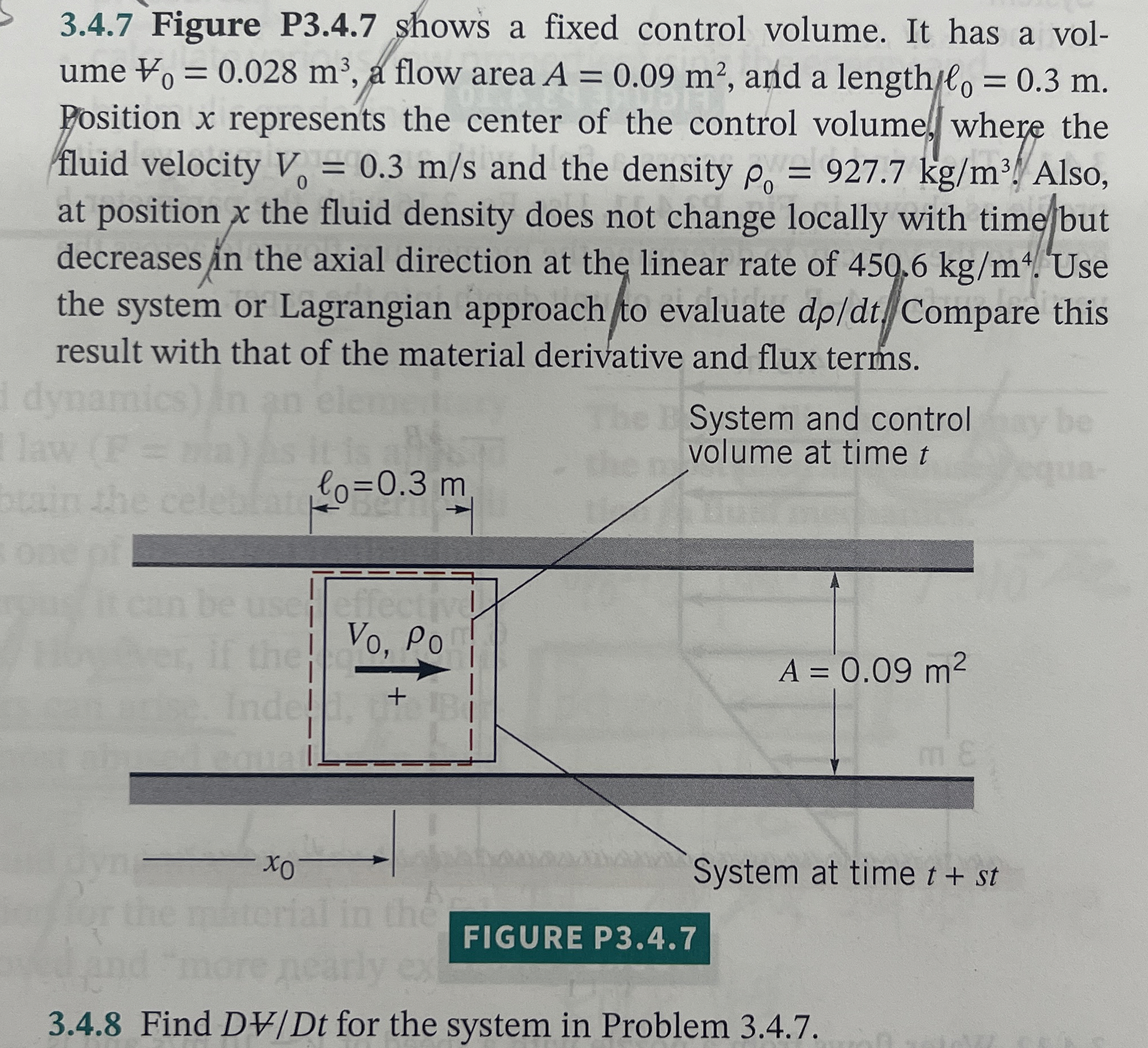 Solved 3.4.7 ﻿Figure P3.4.7 ﻿shows a fixed control volume. | Chegg.com