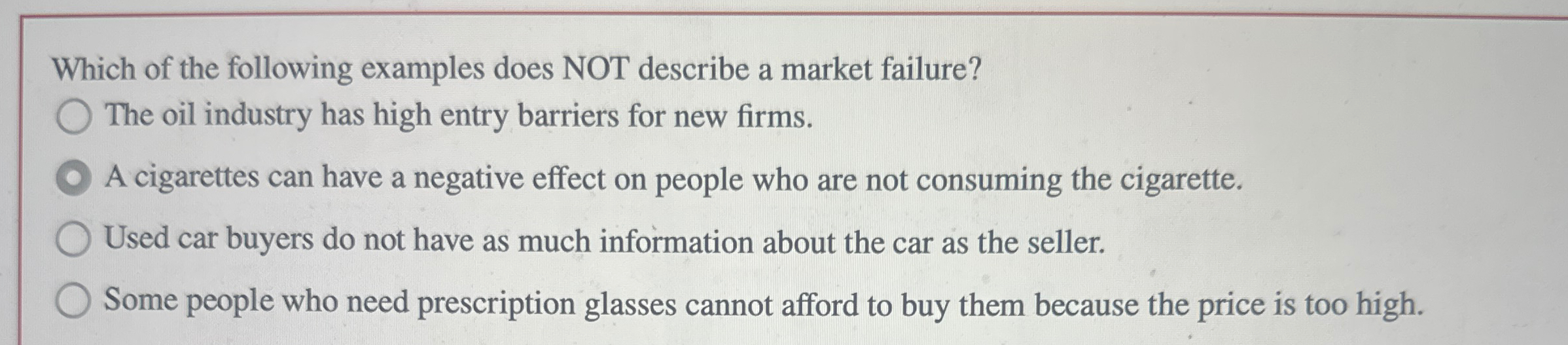 Solved Which of the following examples does NOT describe a