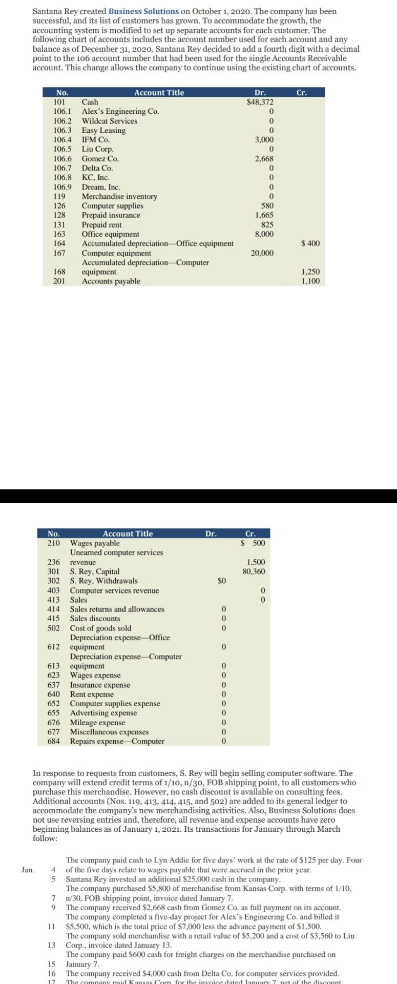 Solved Santana Rey created Business Solutions on October 1,