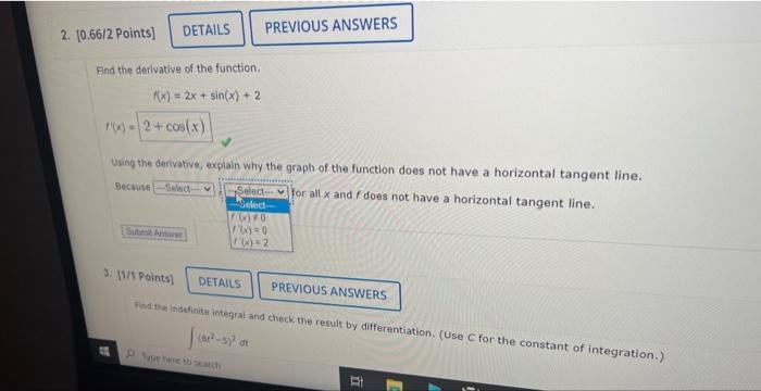 find the derivative of the function x 2cos x