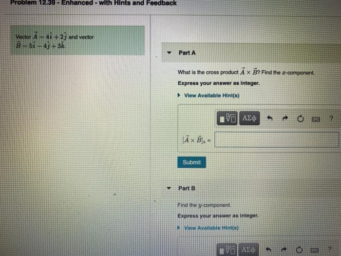 Solved Problem 12.39 - Enhanced - with Hints and Feedback | Chegg.com