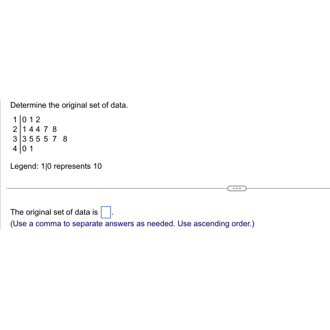 Solved Determine the original set of