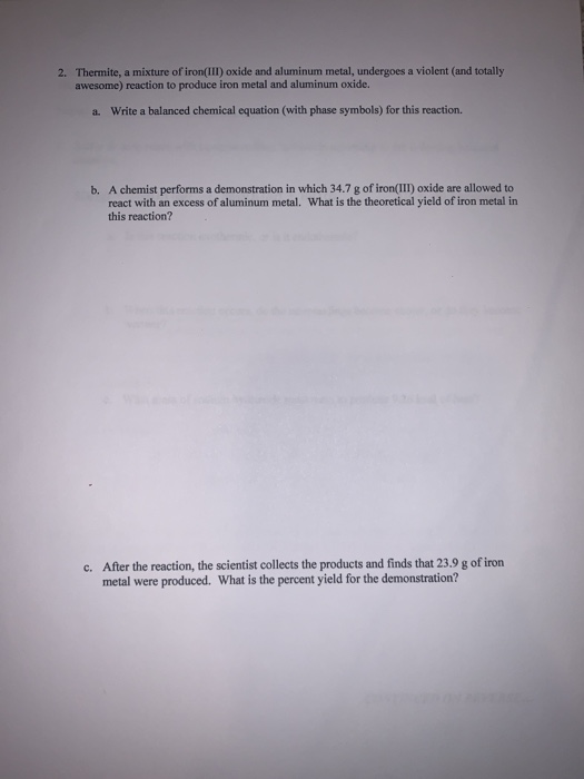 Solved Chemistry 2: Introduction To Chemistry Homework #19 | Chegg.com