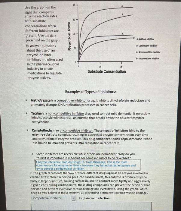 Solved Use the graph on the right that compares enzyme | Chegg.com