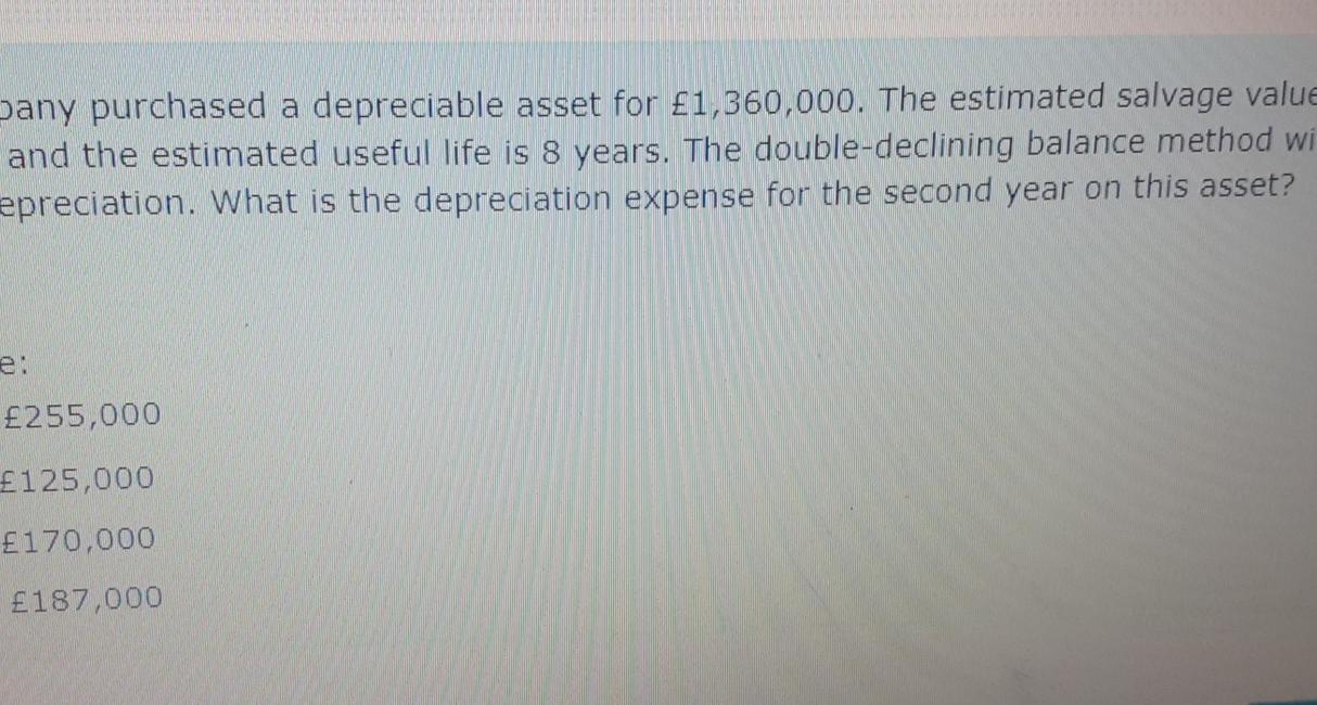 Solved Lloyd Company purchased a depreciable asset for