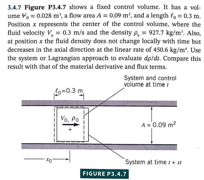Fixed Control Volume Solved 3.4.7 Figure P3.4.7 shows a fixed control volume. | Chegg.com