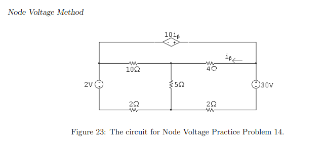 Solved Node Voltage MethodFigure 23: The circuit for Node | Chegg.com