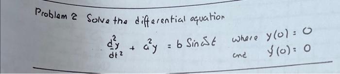 Solved Problem Solve The Differential Equation + Ay B = B | Chegg.com