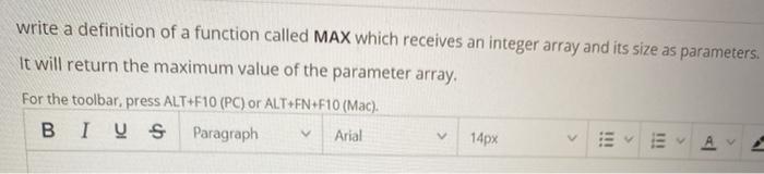 Solved write a definition of a function called MAX which | Chegg.com