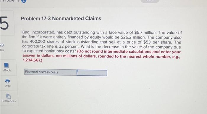 solved-king-incorporated-has-debt-outstanding-with-a-face-chegg