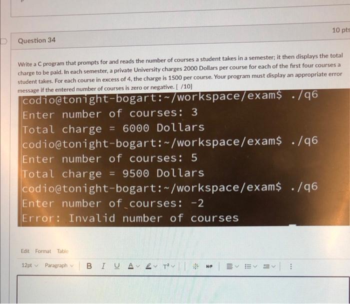 Solved Write a C program that prompts for and reads the | Chegg.com