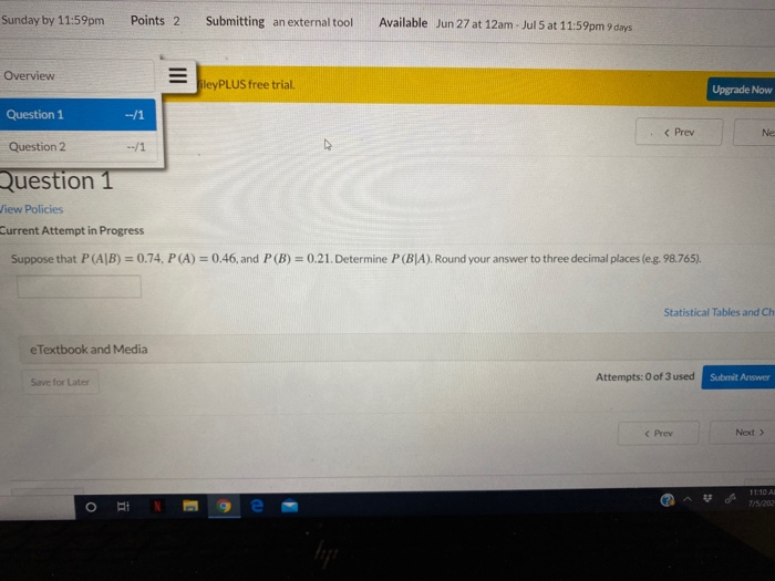 Solved Sunday by 11:59pm Points 2 Submitting an external | Chegg.com