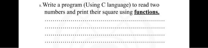 Solved 1. Write a program in C to print the value of y for a | Chegg.com