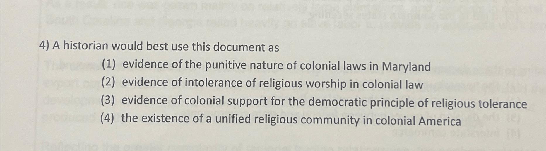 Solved A historian would best use this document as(1) | Chegg.com