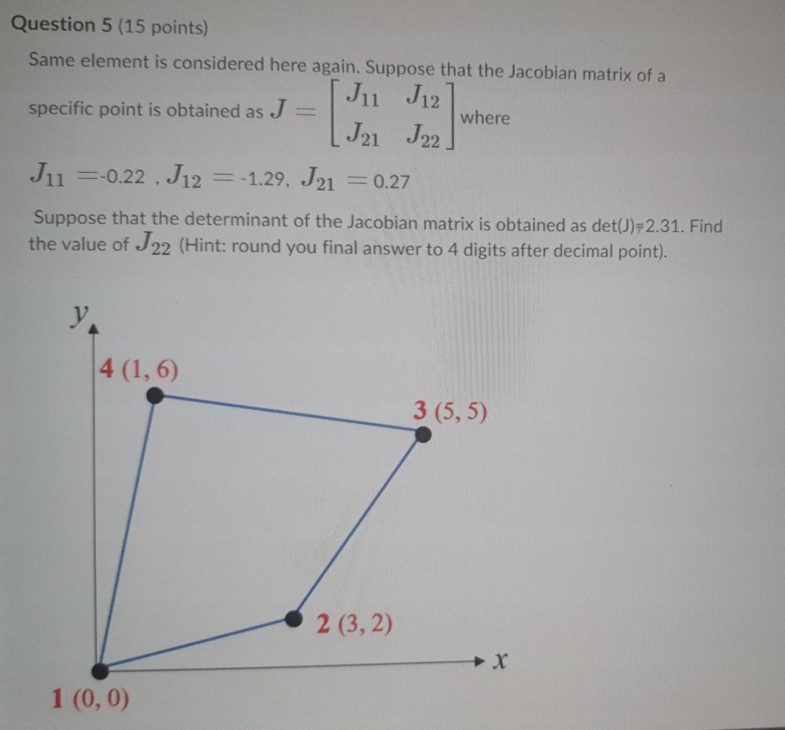 Solved Question 5 (15 points) Same element is considered | Chegg.com