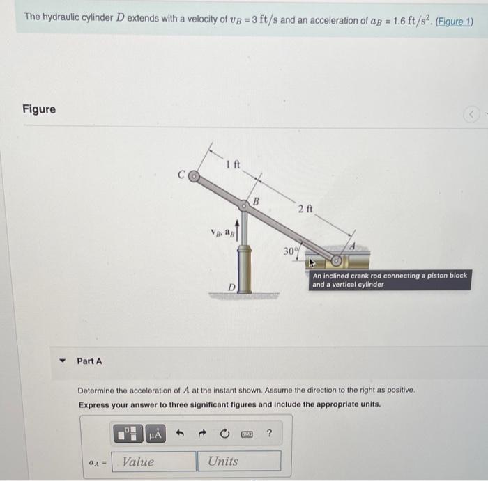 Solved The hydraulic cylinder D extends with a velocity of