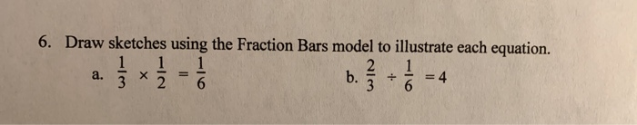 Solved 6. Draw sketches using the Fraction Bars model to | Chegg.com