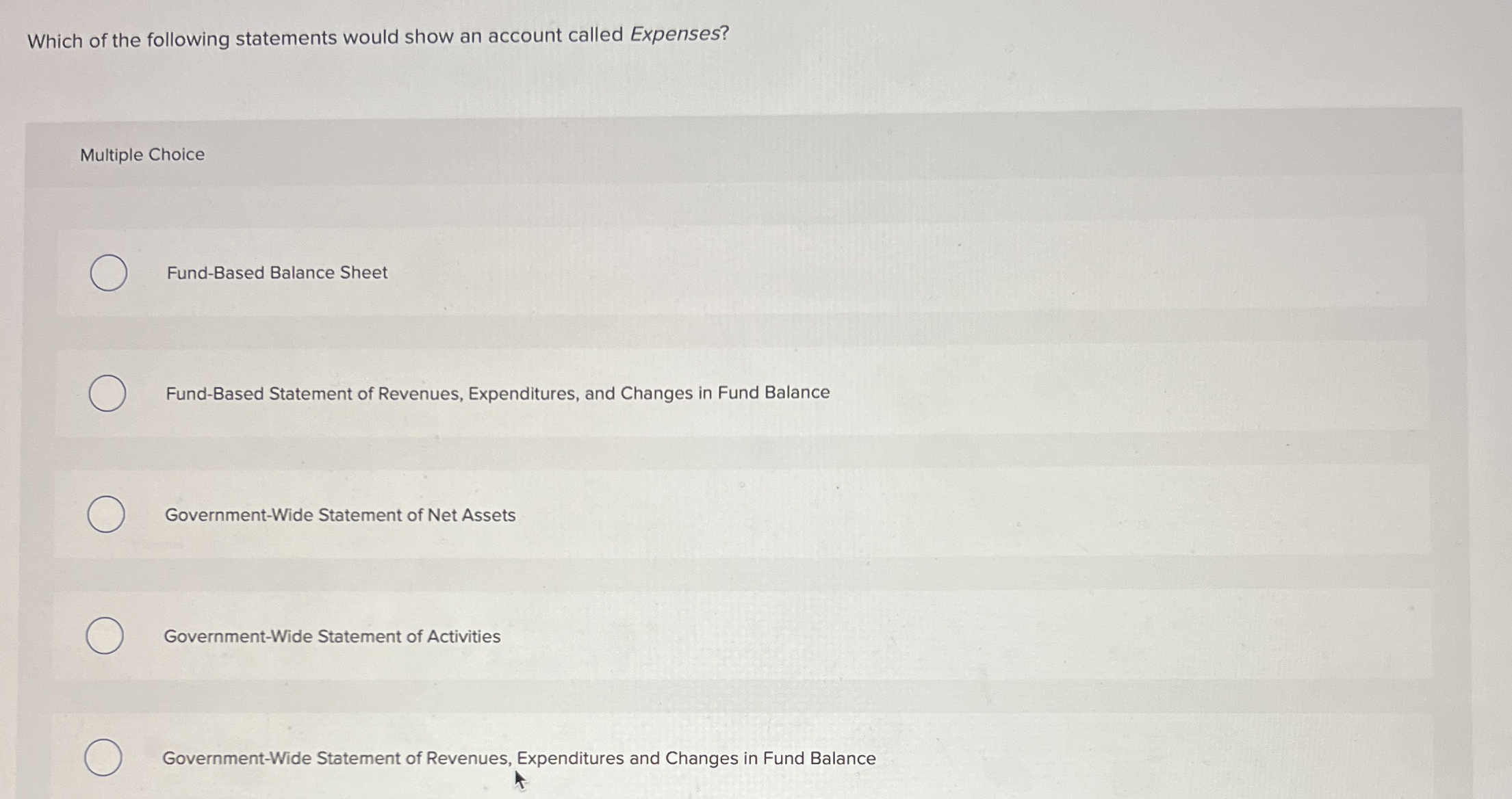 Solved Which of the following statements would show an | Chegg.com