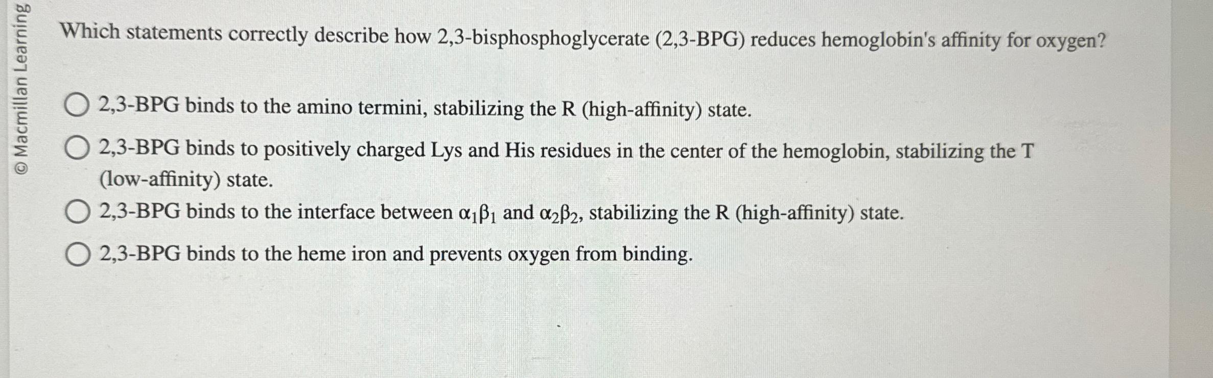 2 3 Bpg Binds To