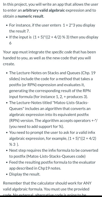 Solved In this project, you will write an app that allows | Chegg.com