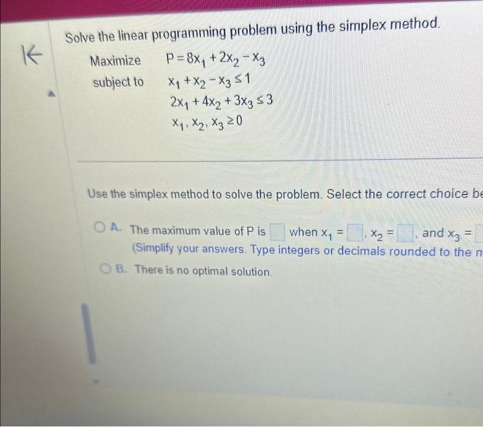 Solved Solve the linear programming problem using the | Chegg.com
