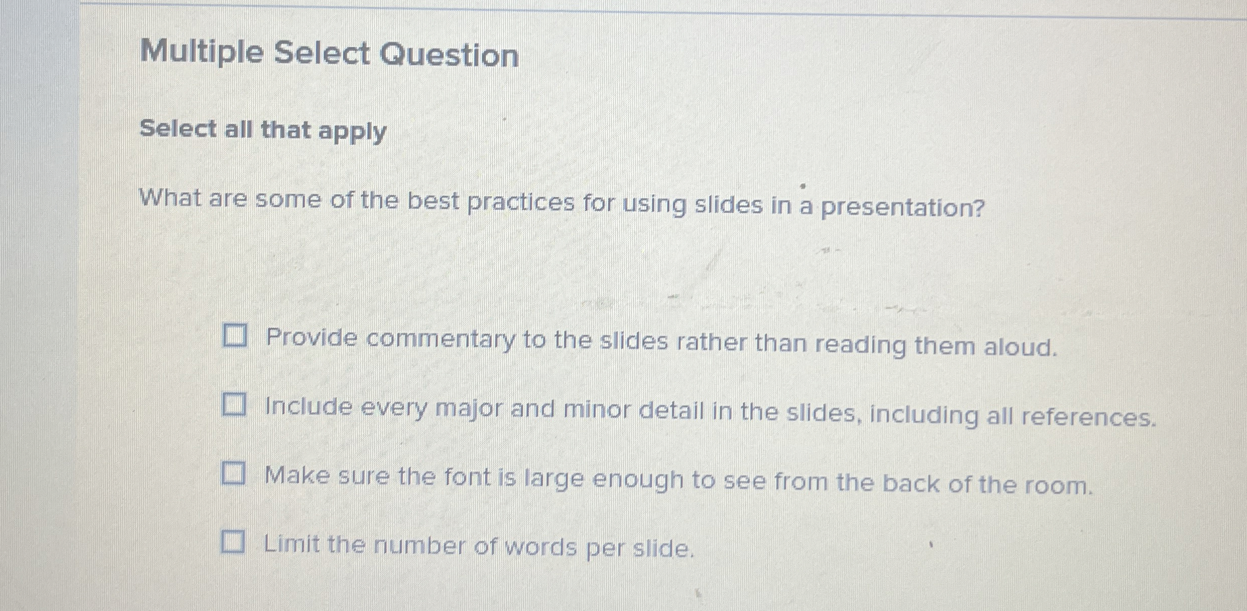 Solved Multiple Select QuestionSelect all that applyWhat are | Chegg.com