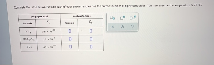 Solved Complete The Table Below. Be Sure Each Of Your Answer | Chegg.com