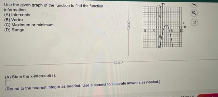 Solved use the given graph of the function to find the | Chegg.com