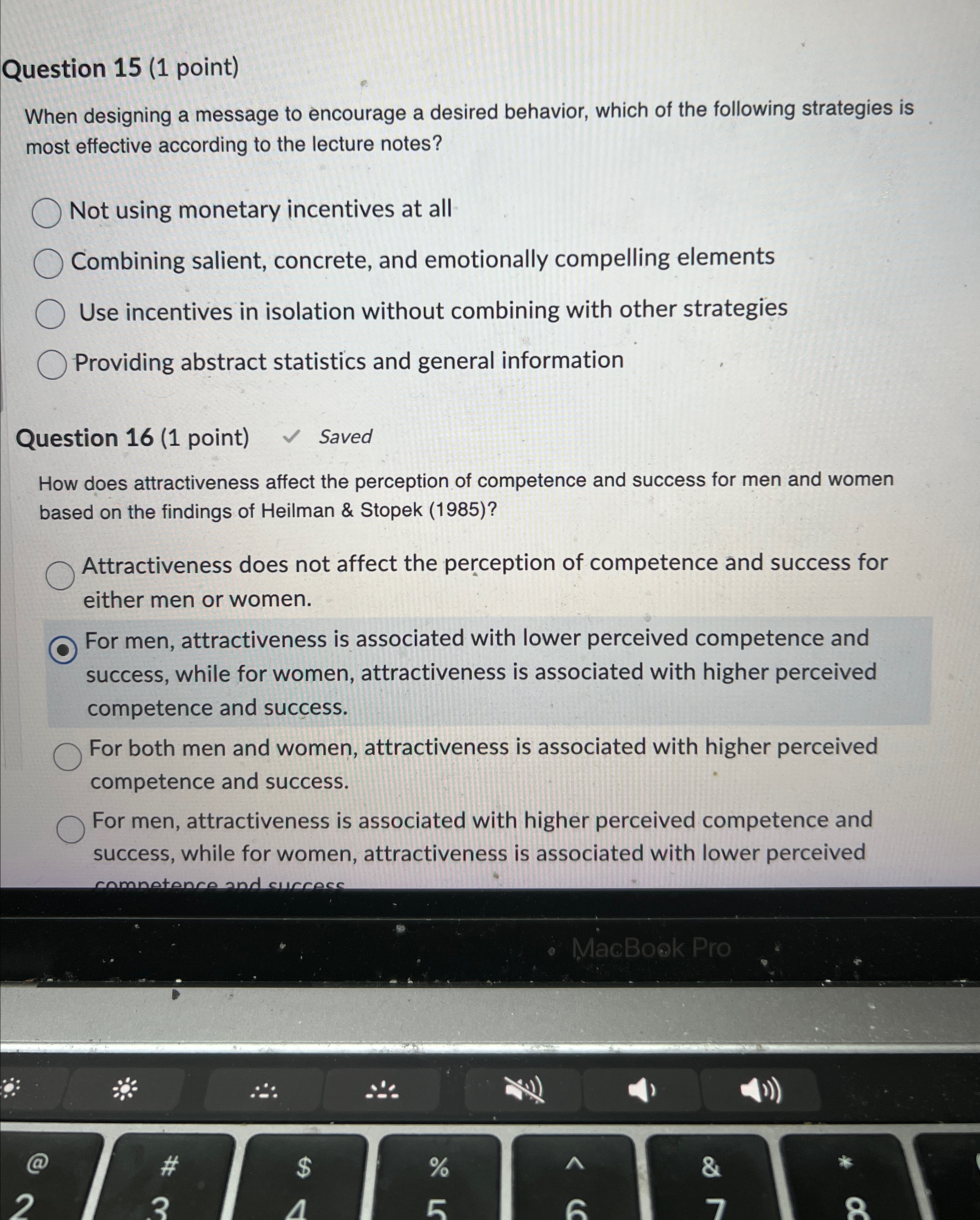Solved Question 15 (1 ﻿point)When designing a message to | Chegg.com
