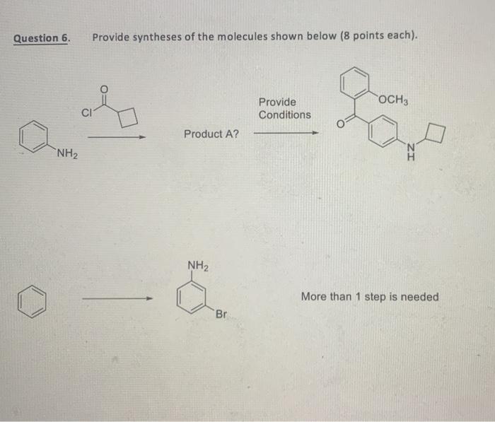 Solved Question 6. Provide syntheses of the molecules shown | Chegg.com