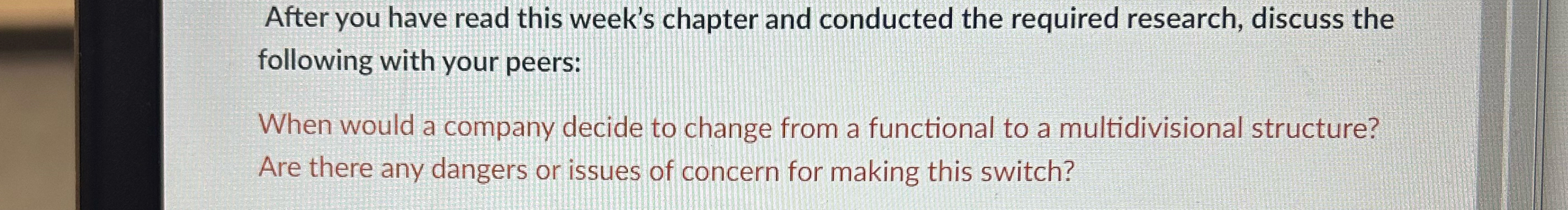 Solved After you have read this week's chapter and conducted | Chegg.com