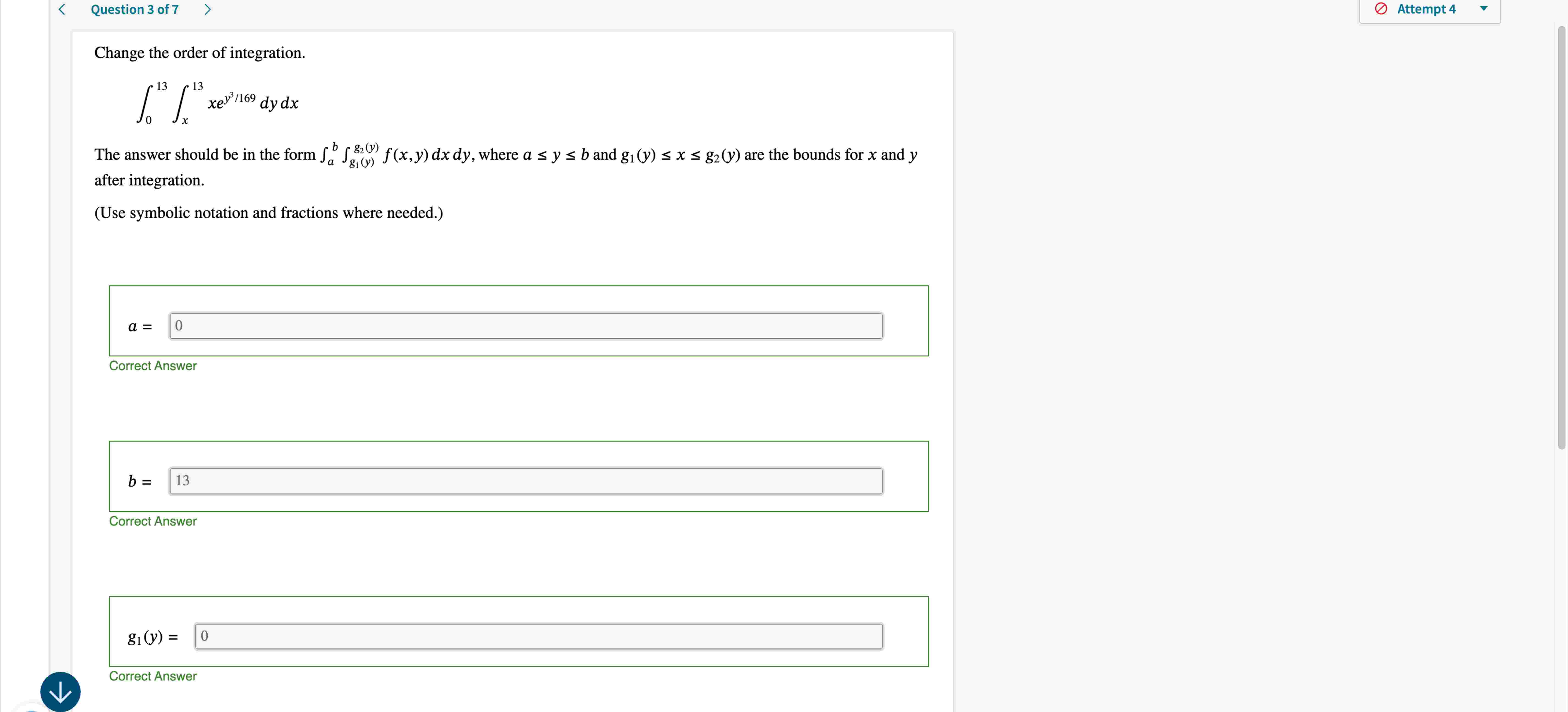 Solved Question 3 of 7Change the order of | Chegg.com