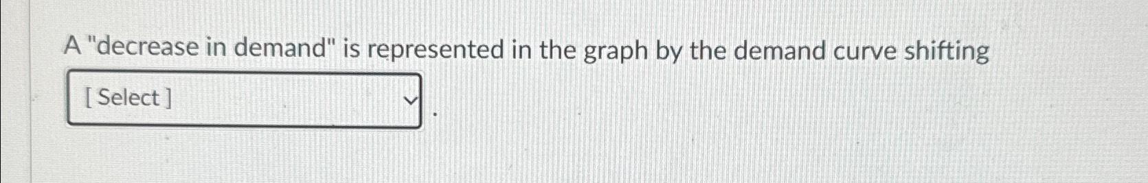 Solved A "decrease in demand" is represented in the graph by | Chegg.com
