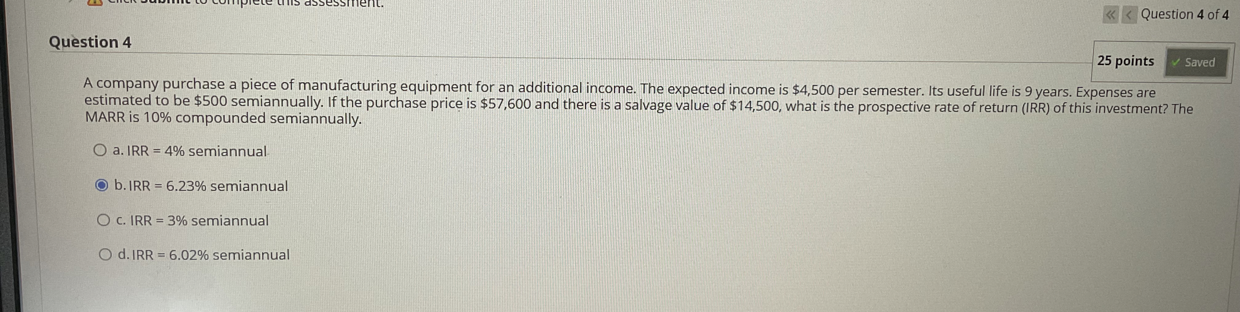 Solved Question 4A company purchase a piece of manufacturing | Chegg.com