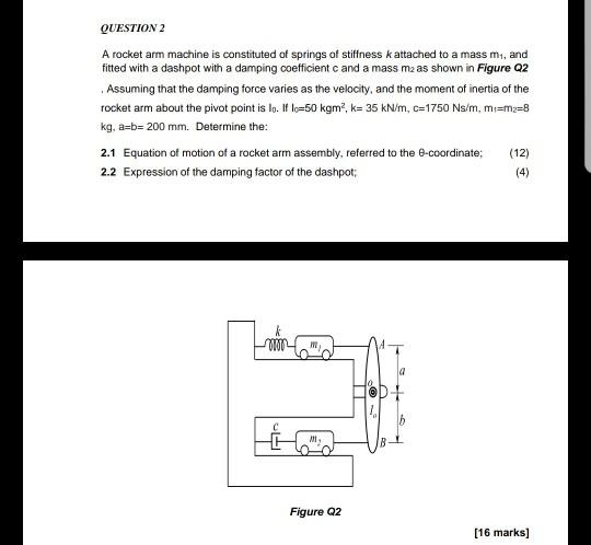 Solved QUESTION 2 A rocket arm machine is constituted of | Chegg.com
