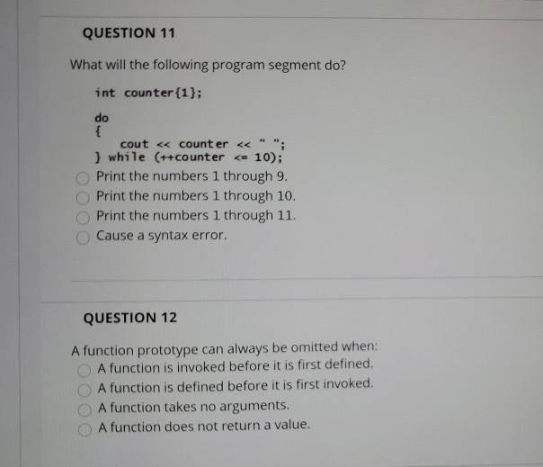 Solved QUESTION 11 What will the following program segment | Chegg.com
