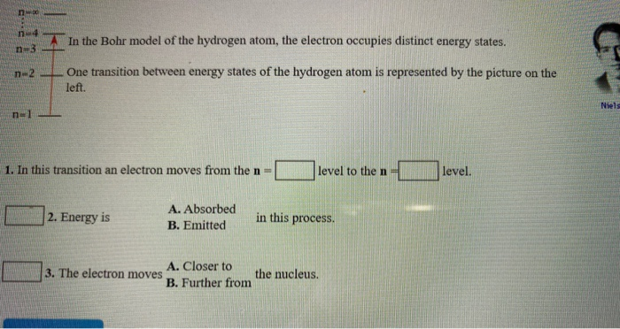 Solved In the Bohr model of the hydrogen atom, the electron | Chegg.com