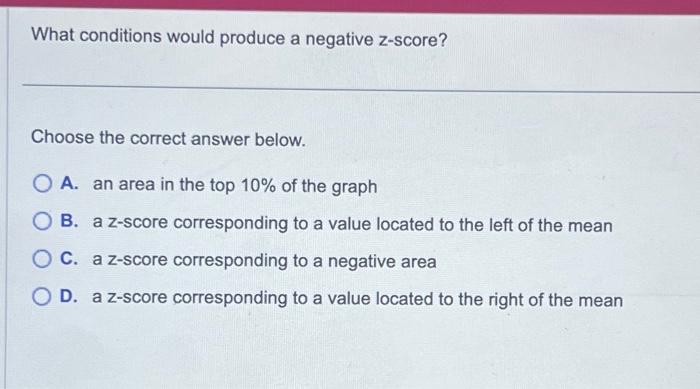 solved-what-conditions-would-produce-a-negative-z-score-chegg