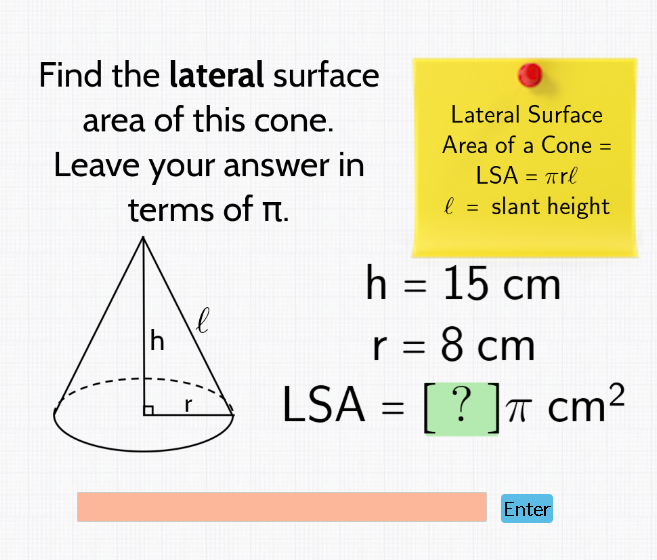 lateral surface of a cone formula