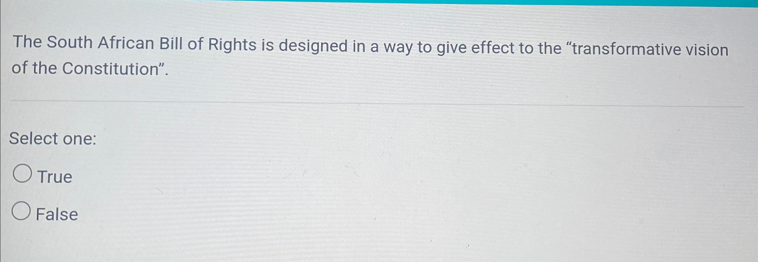Solved The South African Bill Of Rights Is Designed In A Way Chegg